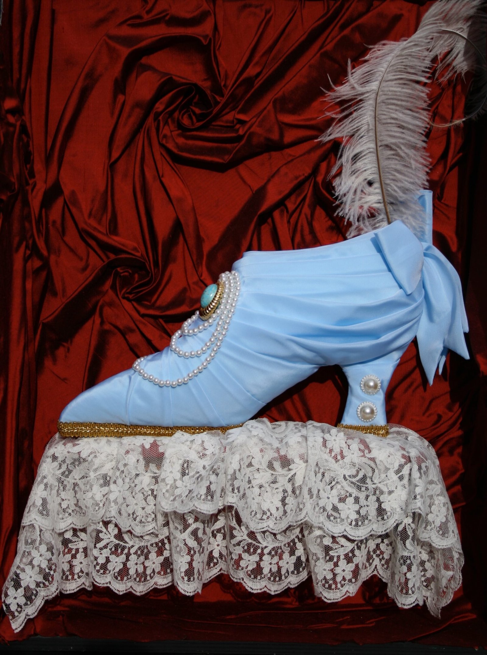 Romantics themed Gerorgian style shoe inspired by Gainsborough's painting Mr and Mrs Andrews dating around 1750