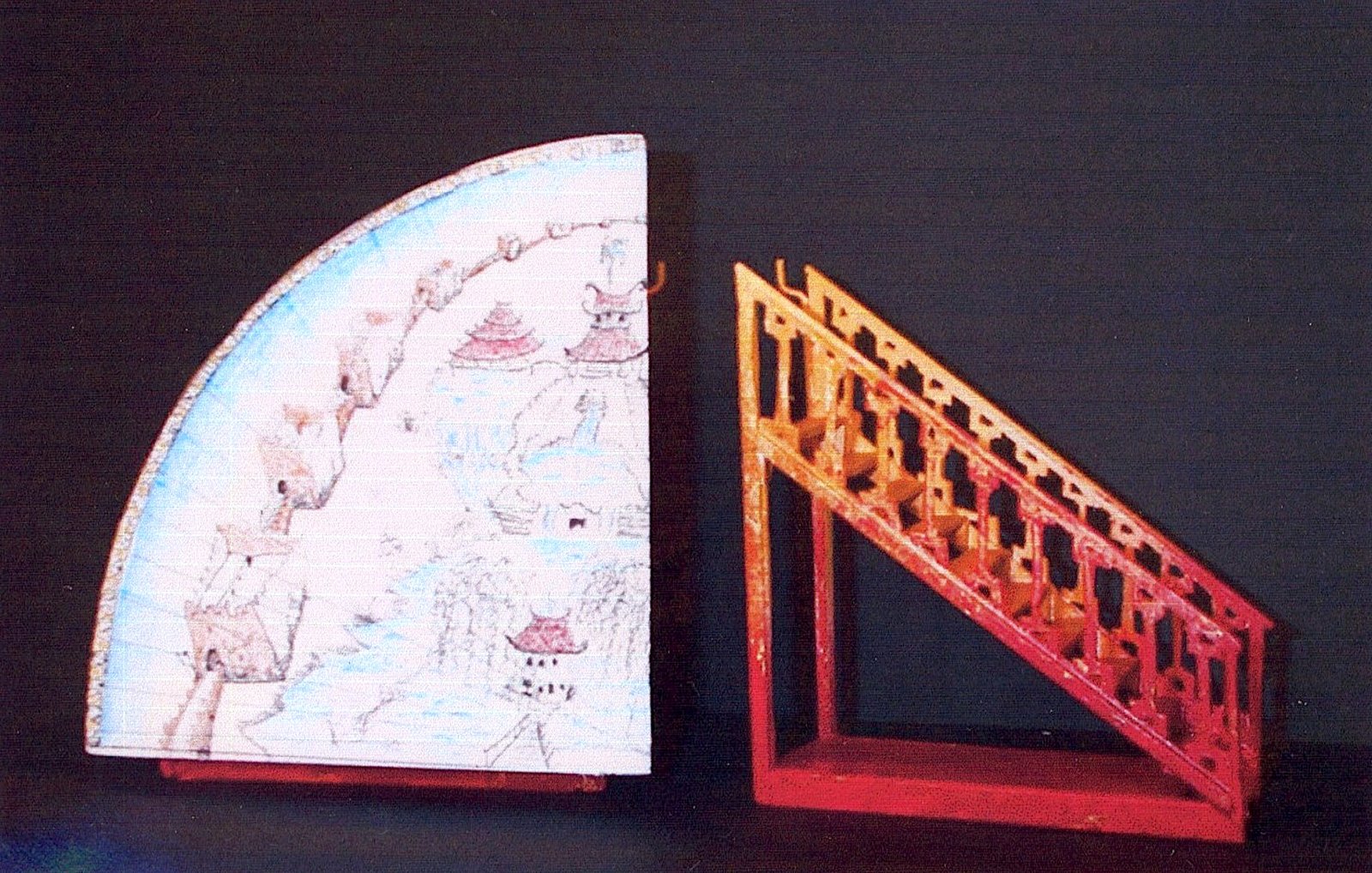 Model of fan for staircases for Aladdin at The Old Vic